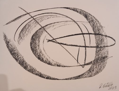 Argus 27 x 35 cm Kohlezeichnung