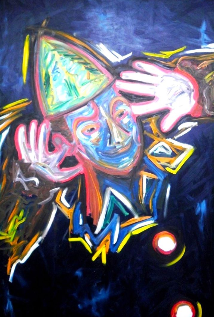 Clown Ölgemälde 150 x120 cm auf Leinwand. Jahrgang 1994