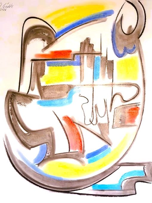 Eule 65 x 50 Eule abstrakt von Gödde